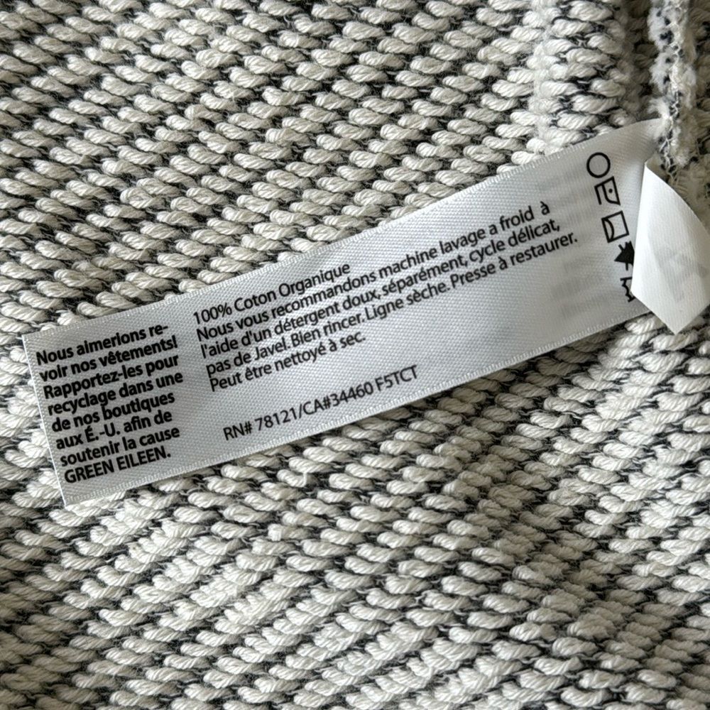 EILEEN FISHER Organic Cotton Terry Zip Cardigan Womens Size Large - Picture 7 of 7